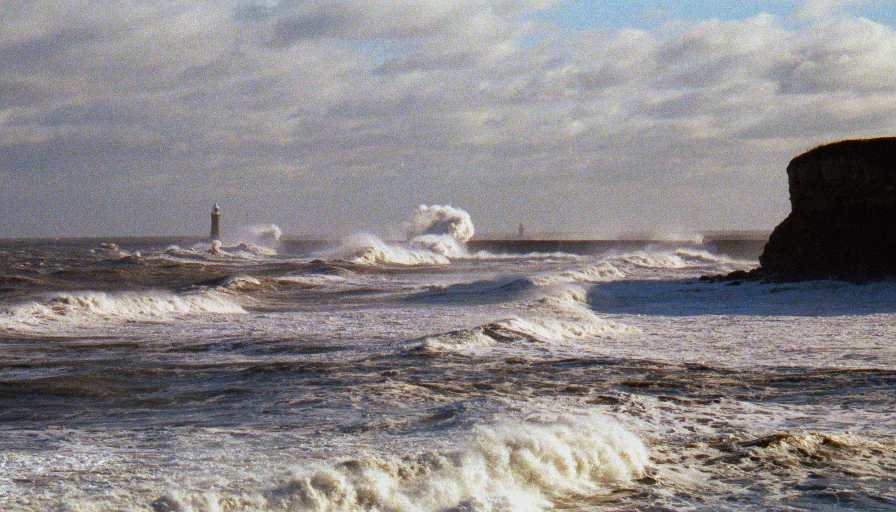 A heavy swell on the North Sea